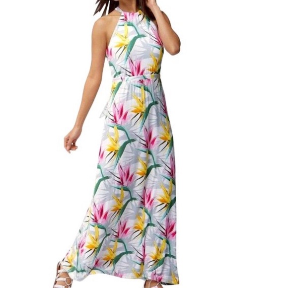 tommy bahama halter maxi dress Tommy Bahama Women's Islandscape Jersey Halter Midi Dress - Dark Jade
